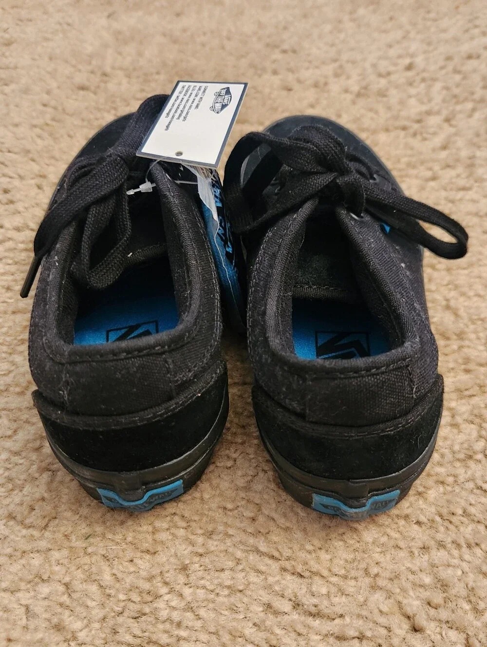 Vans Black‎ Blue NWT Canvas Shoe Sneaker Womens Size 5.5 Youth Size 4